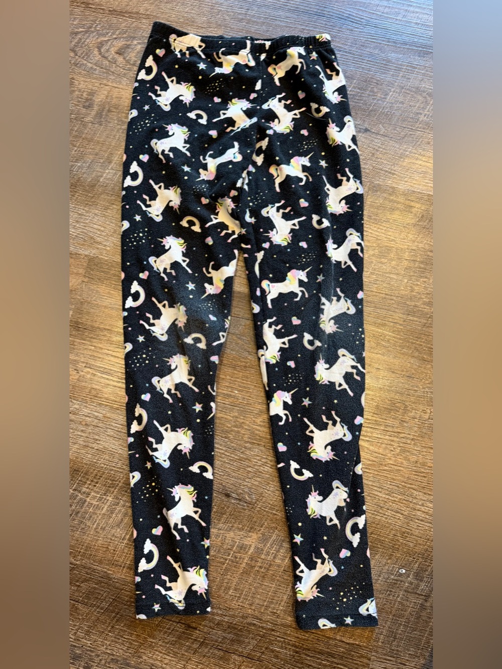 Bobbie Brooks Girls Unicorn Rainbow Leggings Black Size L 10/12